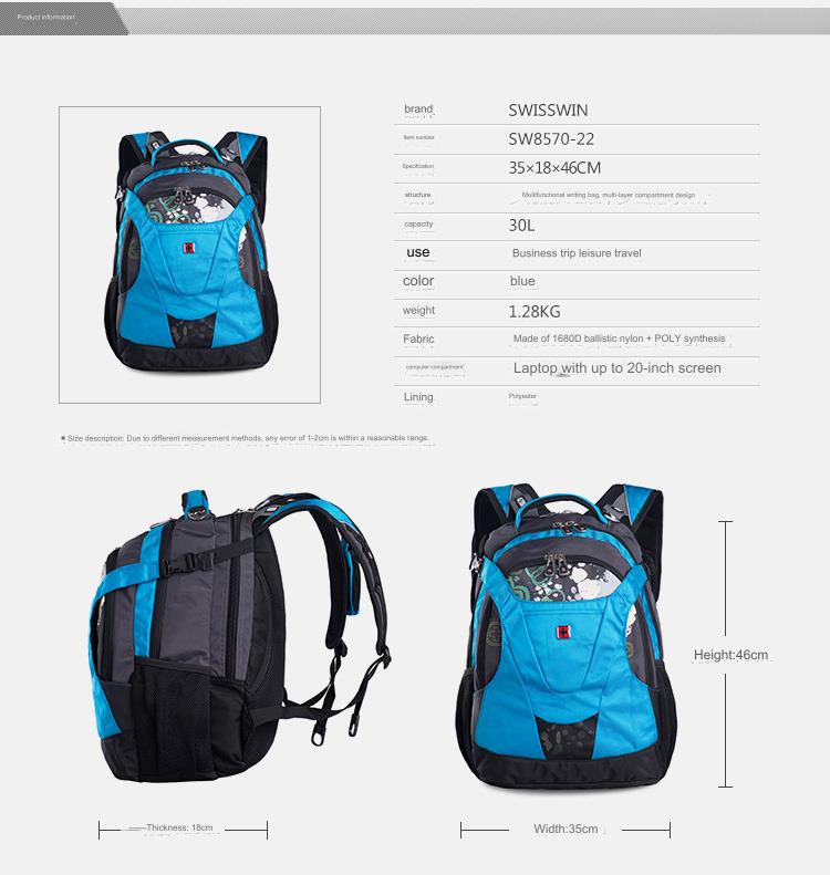 RED SWISSWIN BACKPACK 15.6 BUSINESS TRAVEL SCHOOL COLLEGE UNIVERSITY 4248 GALAXY BAGS
