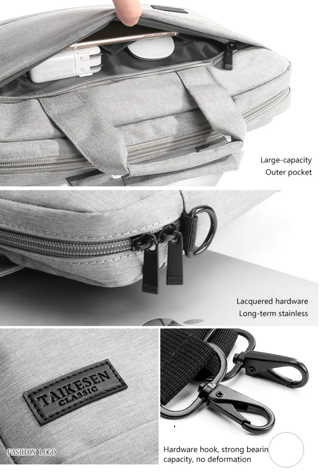 Grey Laptop File Bag 17 inch For Men Womens 4072 GALAXY BAGS