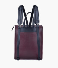 Dark Brown Leather Backpacks For women-Chic Zipper Closure Backpack 557-2 GALAXY BAGS