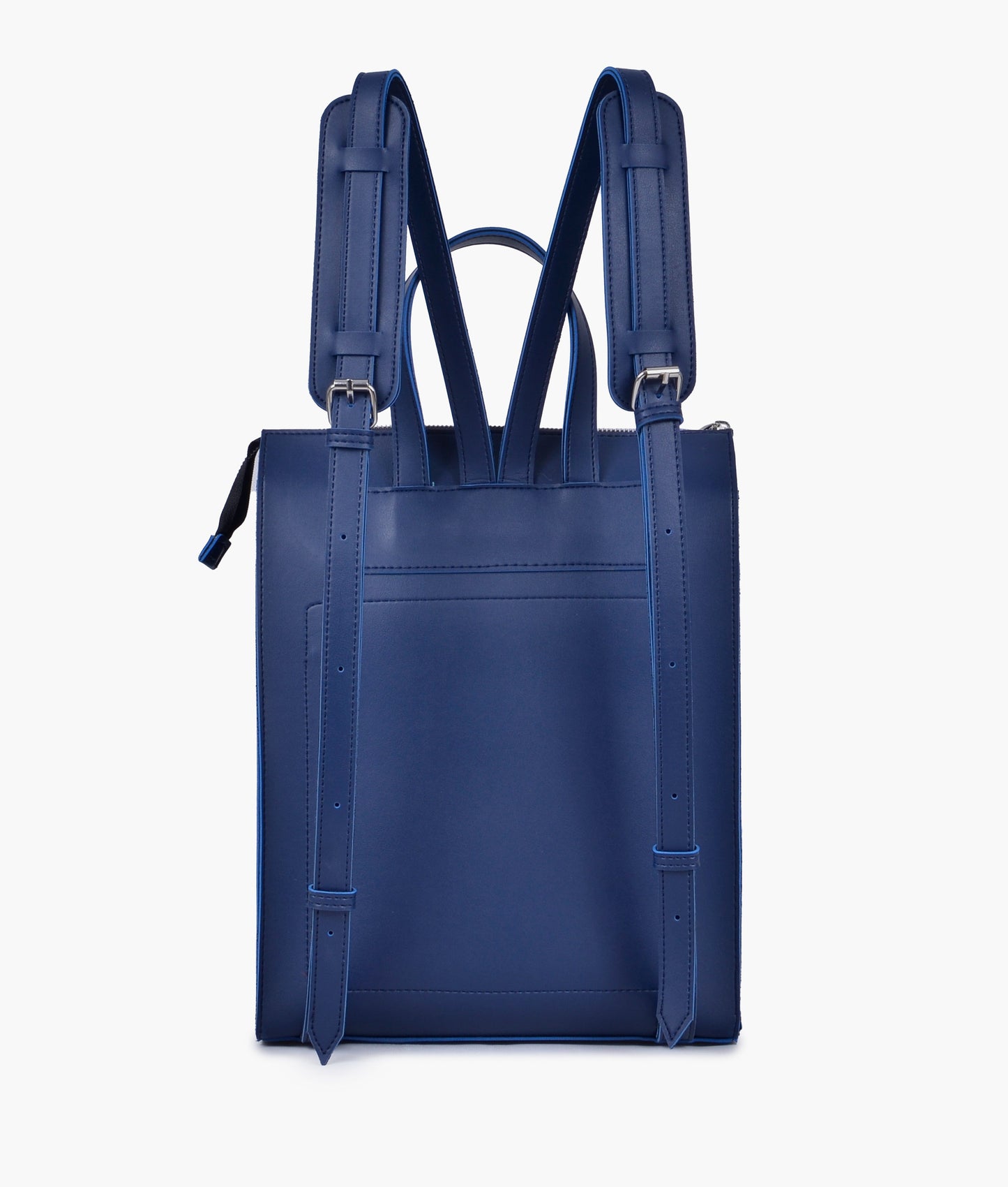 Blue Leather Backpacks For women-Chic Zipper Closure Backpack 557-2 GALAXY BAGS