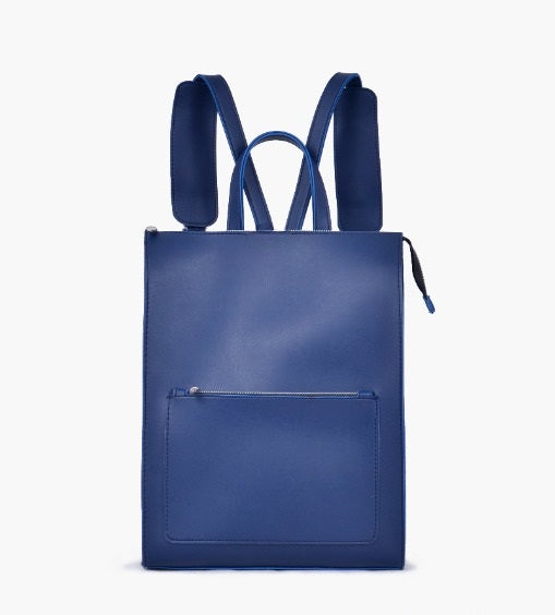 Blue Leather Backpacks For women-Chic Zipper Closure Backpack 557-2