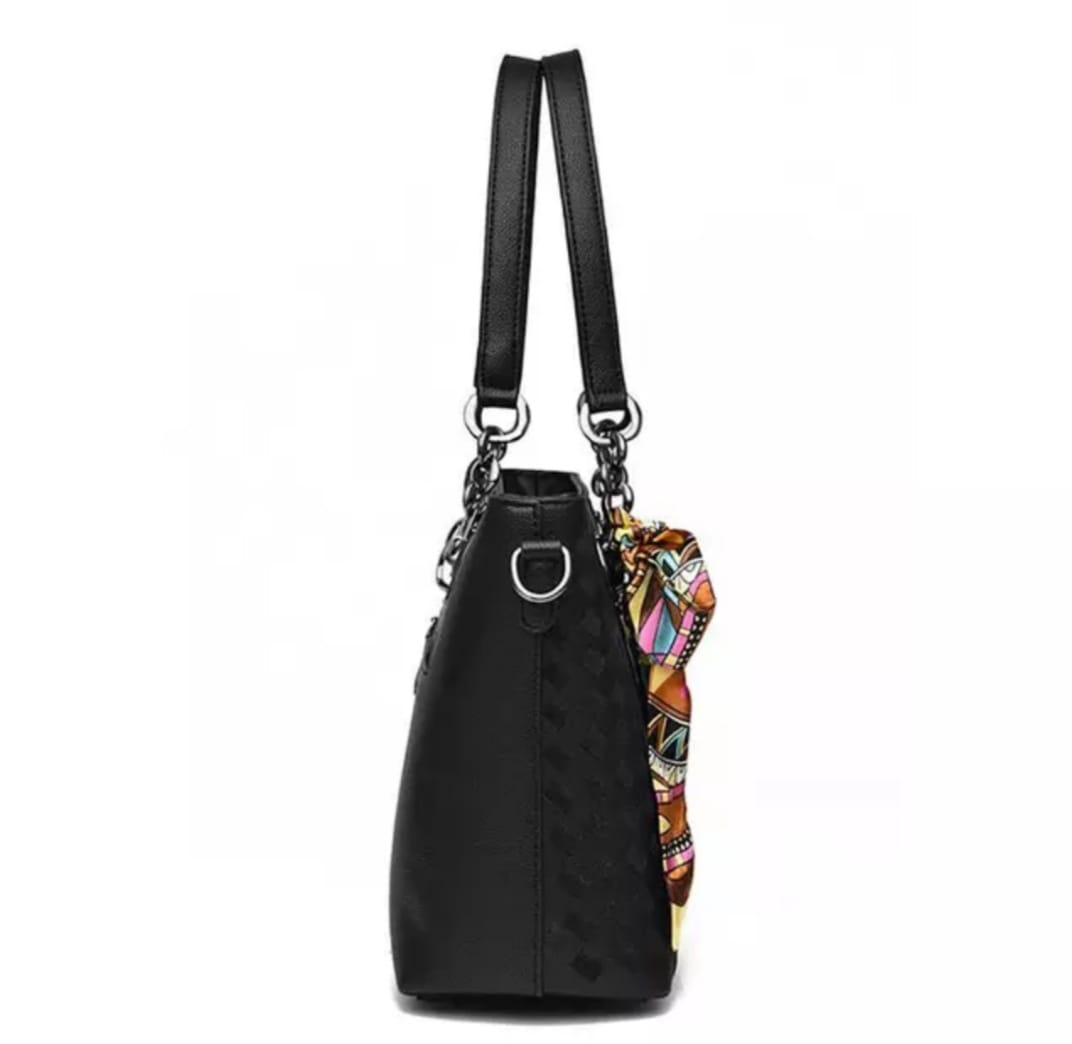Black Leather Handbag for ladies 993-5 GALAXY BAGS