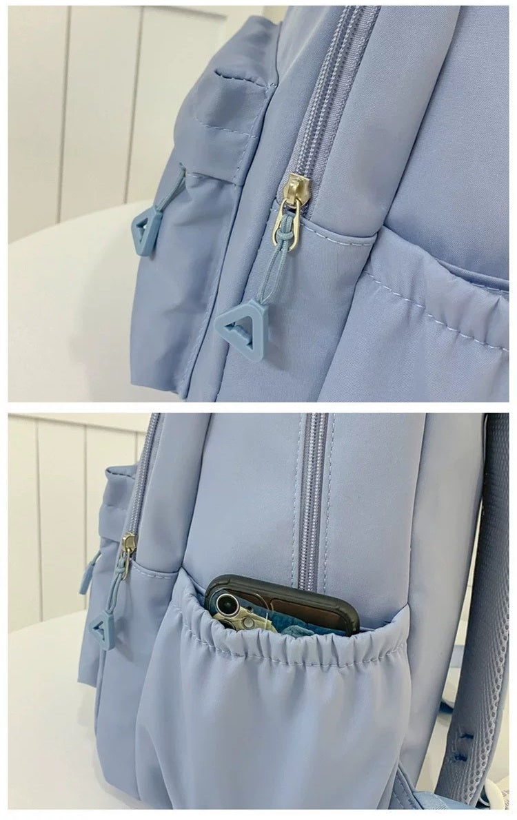 Blue Student Schoolbag Junior High School Boys and Girls Backpack 1688-11