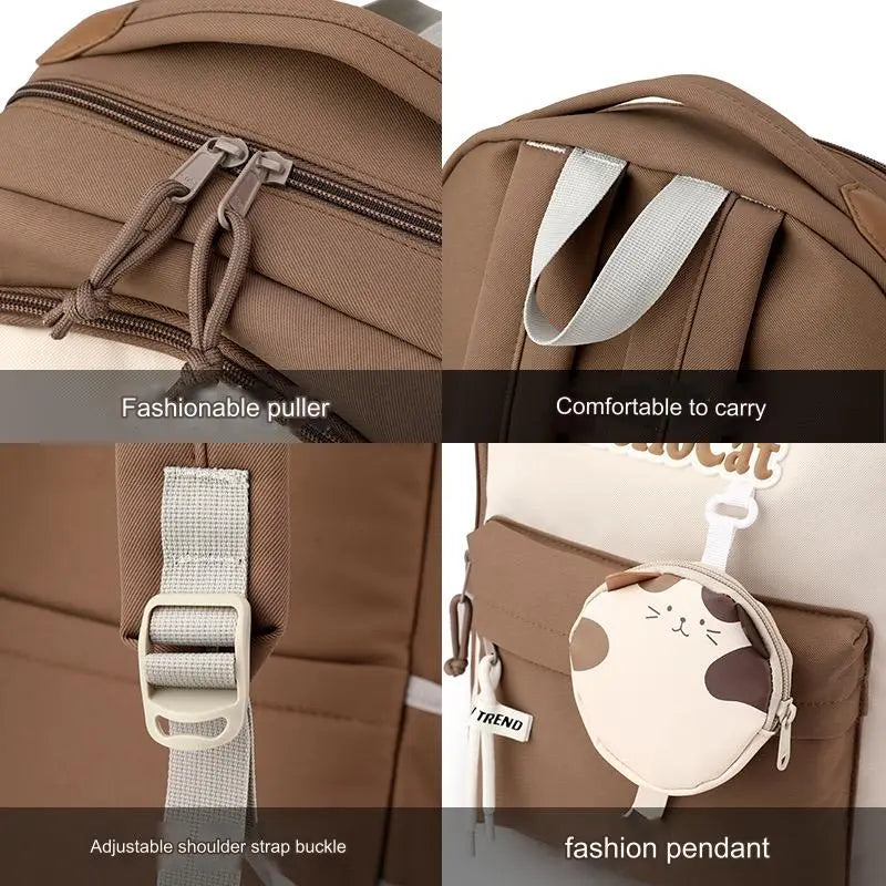 Black Valvet & Leather Backpacks For women-Chic Zipper Closure Backpack 557-2 GALAXY BAGS