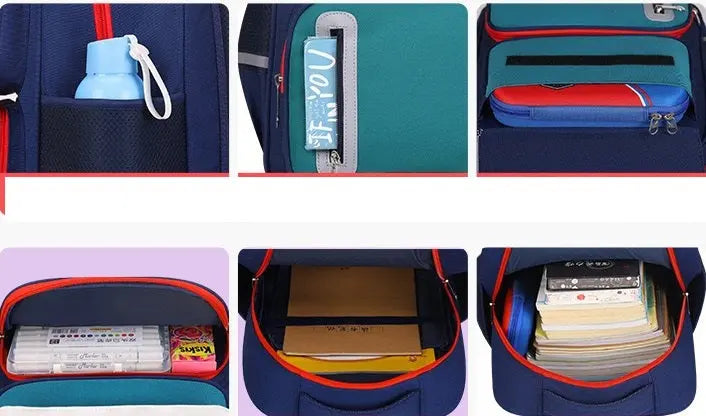 Blue & Pink Student School Bag For Kids 4155 GALAXY BAGS