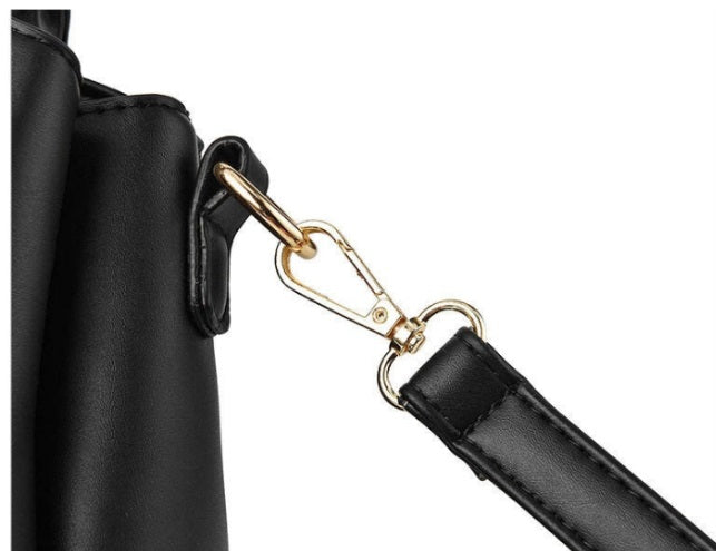 Black Leather Handbag for ladies 993-5 GALAXY BAGS