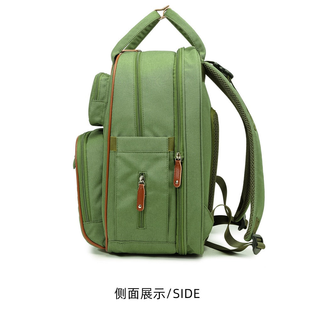Black Baby Nappy Diaper Backpack, Foldable Stroller Bag USB Changing Bags Mosquito Net 4122 GALAXY BAGS