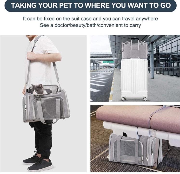 Pet Carrier Bag Soft Sided Portable Folding Airline Travel Approved Bag 1252 GALAXY BAGS