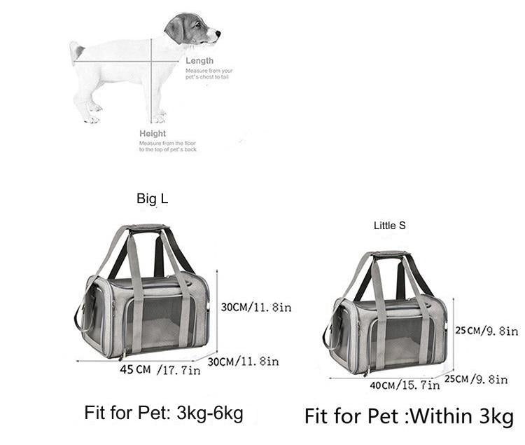 Pet Carrier Bag Soft Sided Portable Folding Airline Travel Approved Bag 1252 GALAXY BAGS