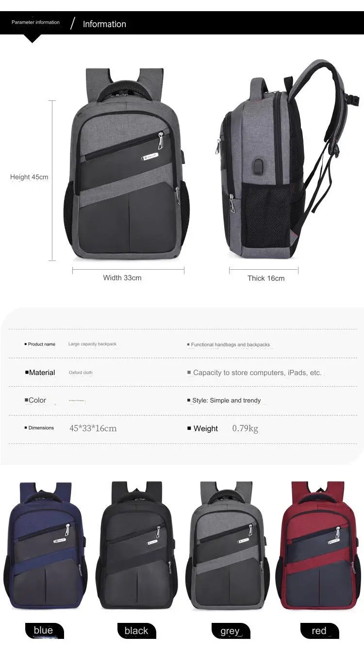 Durable And Stylish Laptop Backpack With USB MJ190 GALAXY BAGS