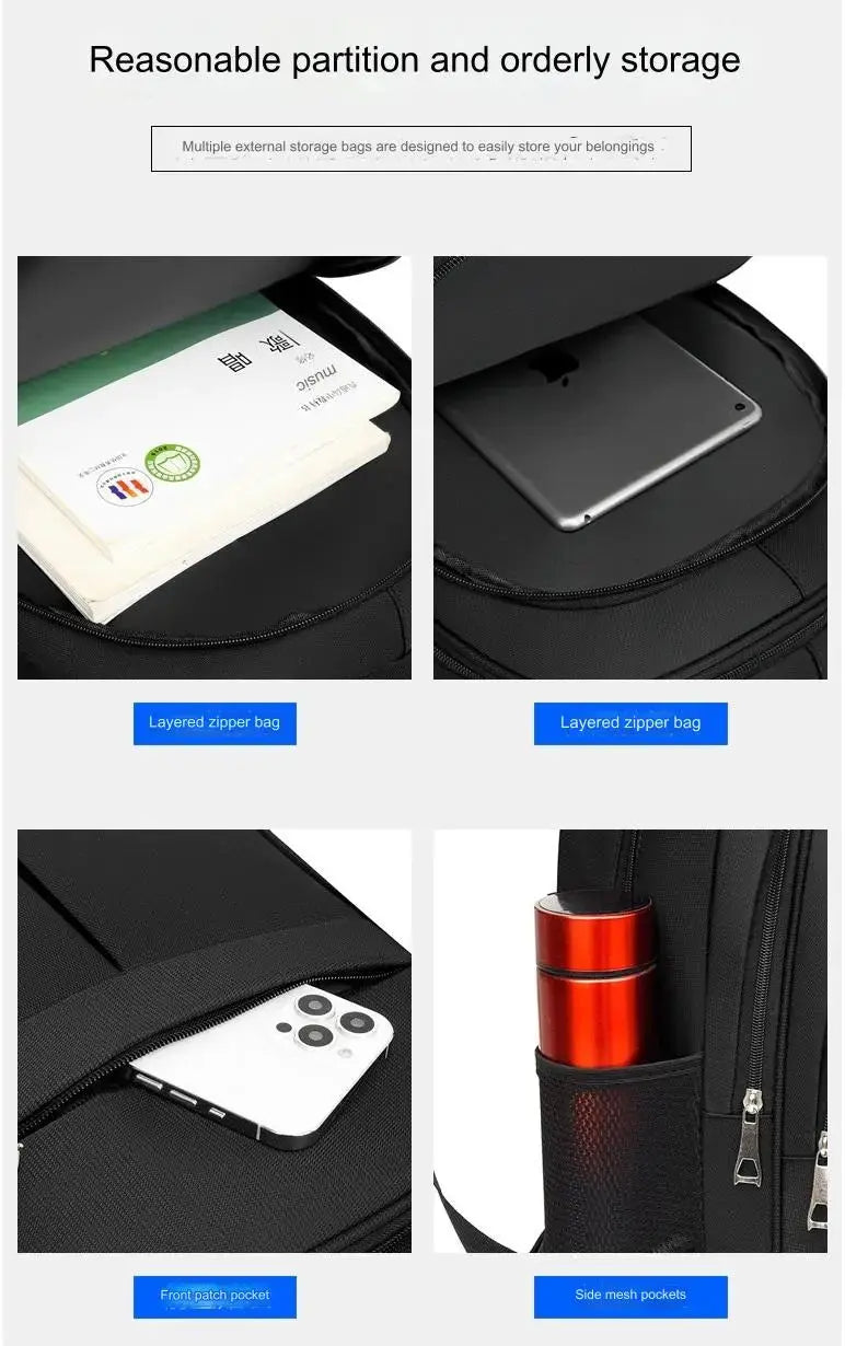 GB School Bag 1215 Business Office Work Men's Backpack Multifunctional Laptop Waterproof Oxford Cloth School Bag GALAXY BAGS