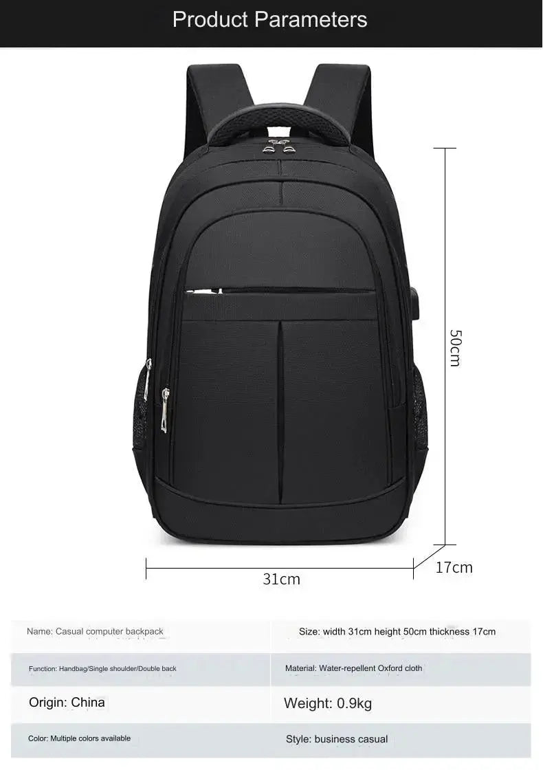 GB School Bag 1215 Business Office Work Men's Backpack Multifunctional Laptop Waterproof Oxford Cloth School Bag GALAXY BAGS