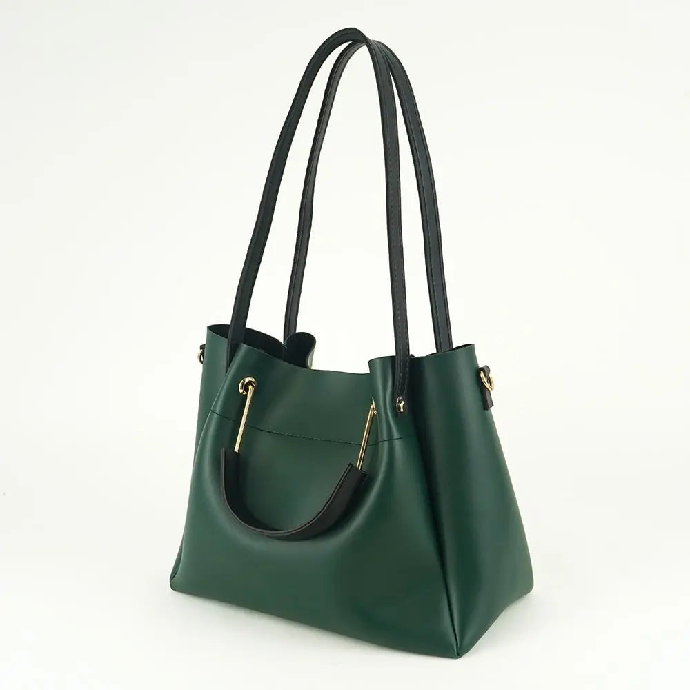 Green 2 in 1 Ladies Tote Bag 8850-2 GALAXY BAGS