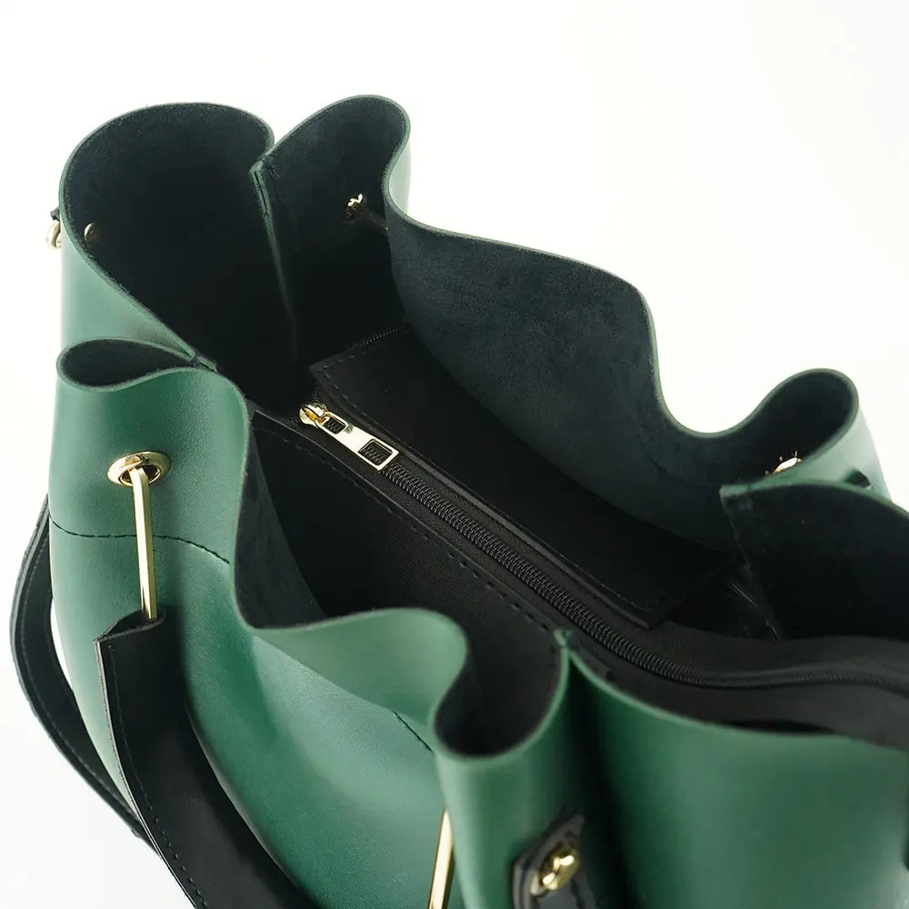 Green 2 in 1 Ladies Tote Bag 8850-2 GALAXY BAGS