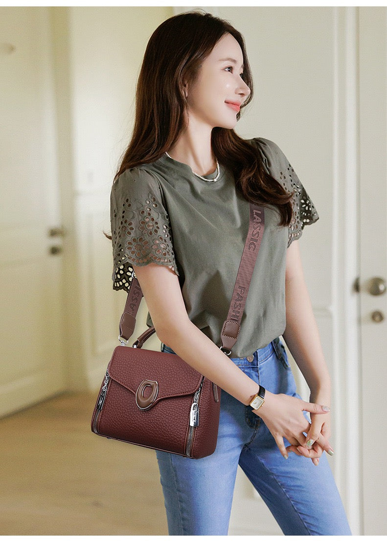 Stylish Handbag with Top Handle & Shoulder Strap 555-12