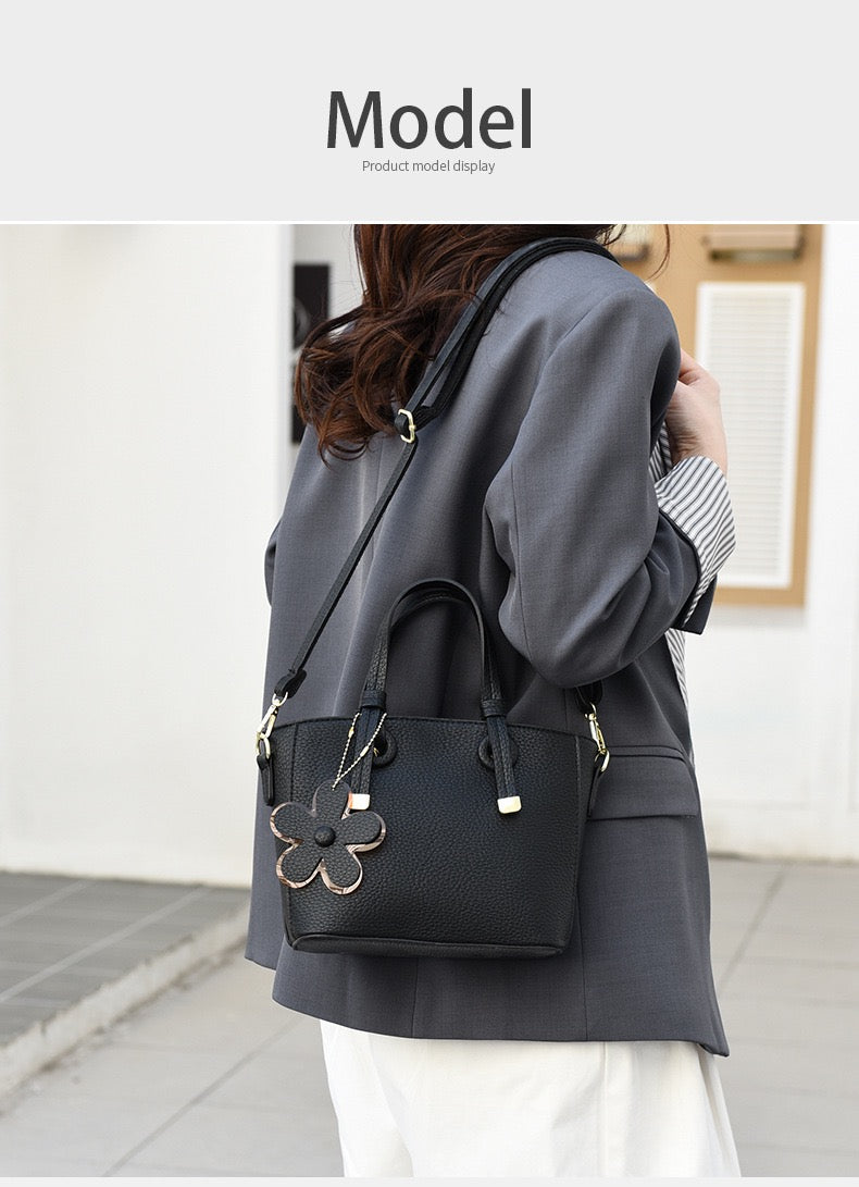 Brown Leather Handbag with Flower Charm – Stylish Women’s Shoulder & Crossbody Bag 8429 Ask ChatGPT