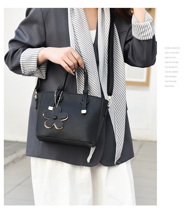 Brown Leather Handbag with Flower Charm – Stylish Women’s Shoulder & Crossbody Bag 8429 Ask ChatGPT