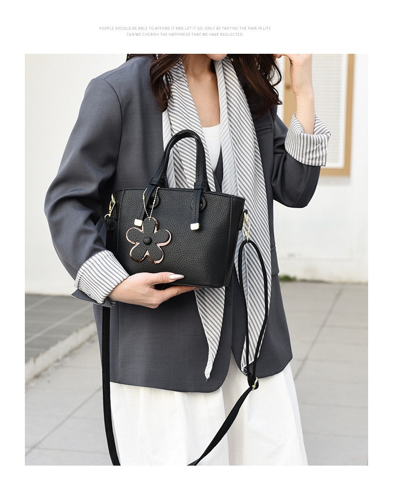 Brown Leather Handbag with Flower Charm – Stylish Women’s Shoulder & Crossbody Bag 8429 Ask ChatGPT