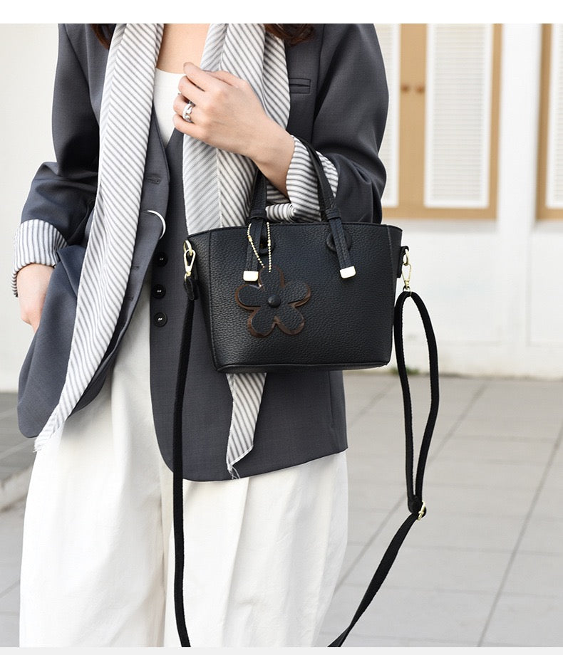 Brown Leather Handbag with Flower Charm – Stylish Women’s Shoulder & Crossbody Bag 8429 Ask ChatGPT