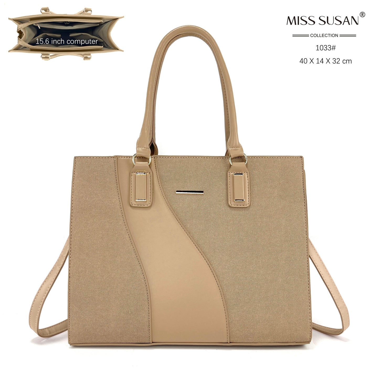 Miss Susan 15.6 Inch Laptop Tote Bag for Women – Stylish Handbag & Shoulder Bag 1033
