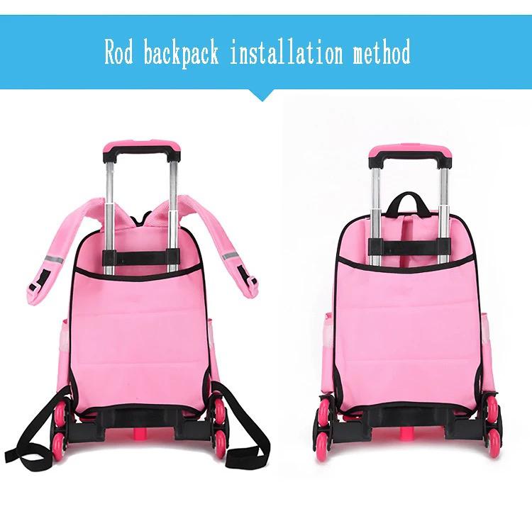 Black Kid Trolley for Backpack: Expandable 2-Wheel School Bag Luggage with High-Function Chariot Rod - Item 156 GALAXY BAGS