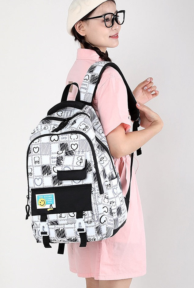 Black New High School Student School Backpack 1370 GALAXY BAGS