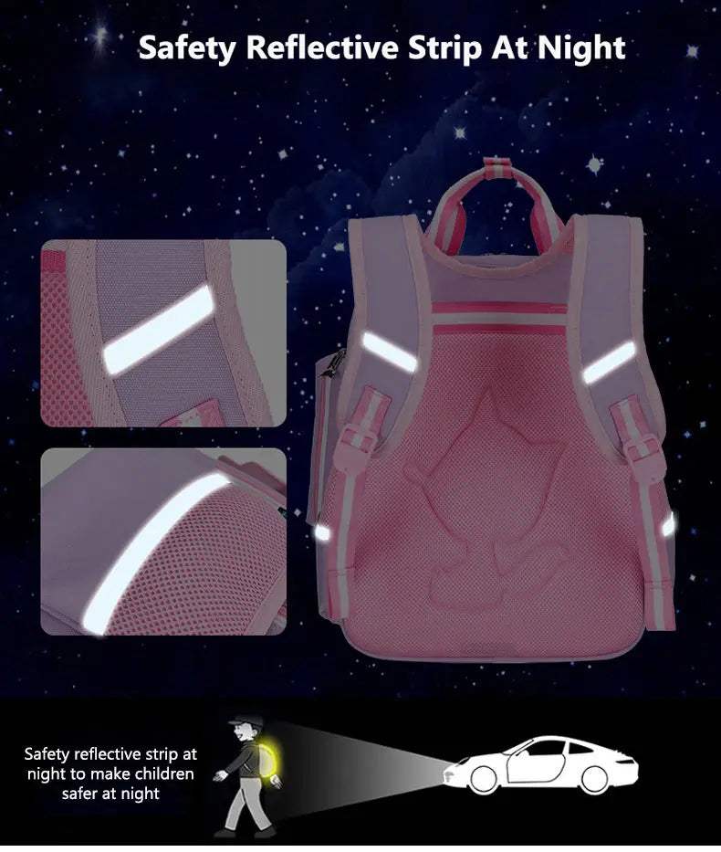 Pink Children's School Backpack - Model 4104 GALAXY BAGS