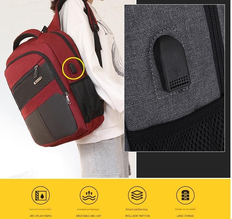 Durable And Stylish Laptop Backpack With USB MJ190 GALAXY BAGS