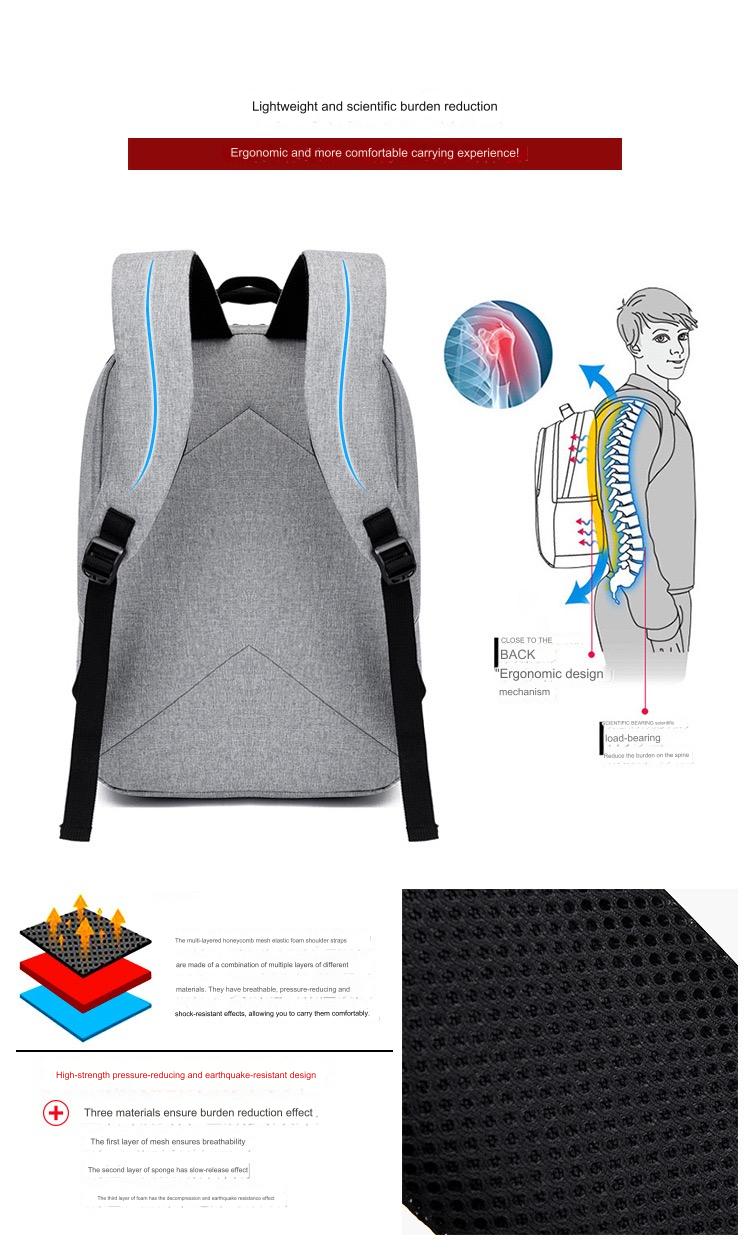 Grey Simple School College Bag 4245 GALAXY BAGS