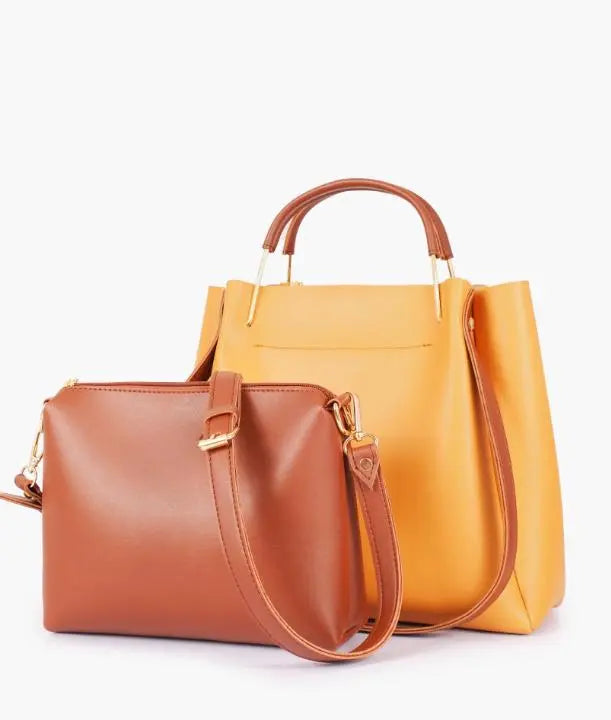 Yellow 2 in 1 Ladies Tote Bag 8850-12 GALAXY BAGS