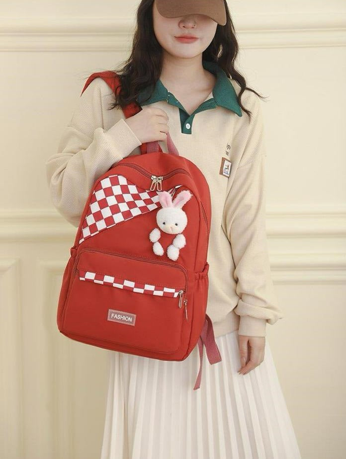 Red School & College Backpack sale For Girls 4216 GALAXY BAGS