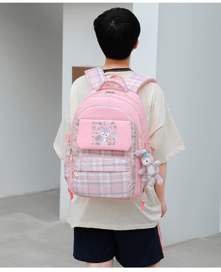 New large-capacity girls' trolley schoolbag reduces the burden of spine protection backpack AAB1647