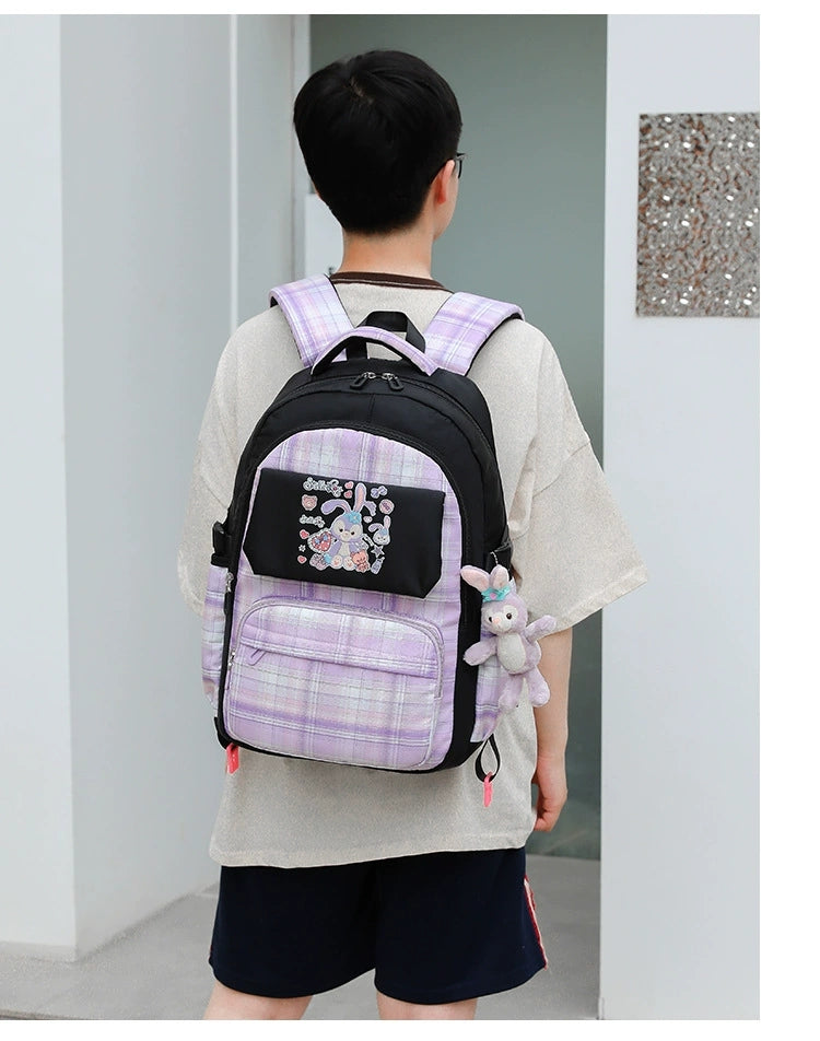 New large-capacity girls' trolley schoolbag reduces the burden of spine protection backpack AAB1647