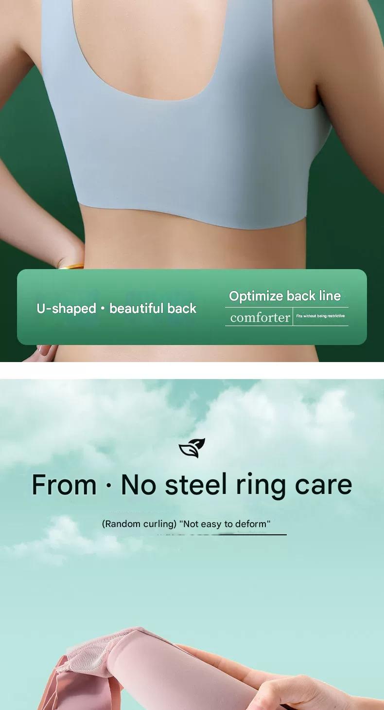 Cross-border plus-size ice silk seamless sports bra women's underwear gathers anti-sagging and retracts the accessory breasts sexy bandeau bra BD07