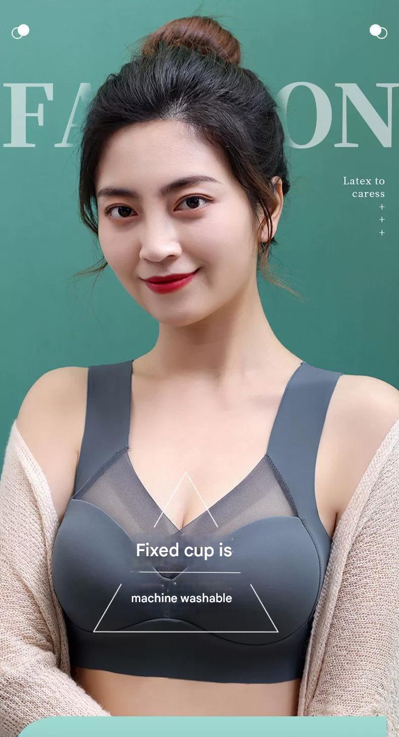 Cross-border plus-size ice silk seamless sports bra women's underwear gathers anti-sagging and retracts the accessory breasts sexy bandeau bra BD07