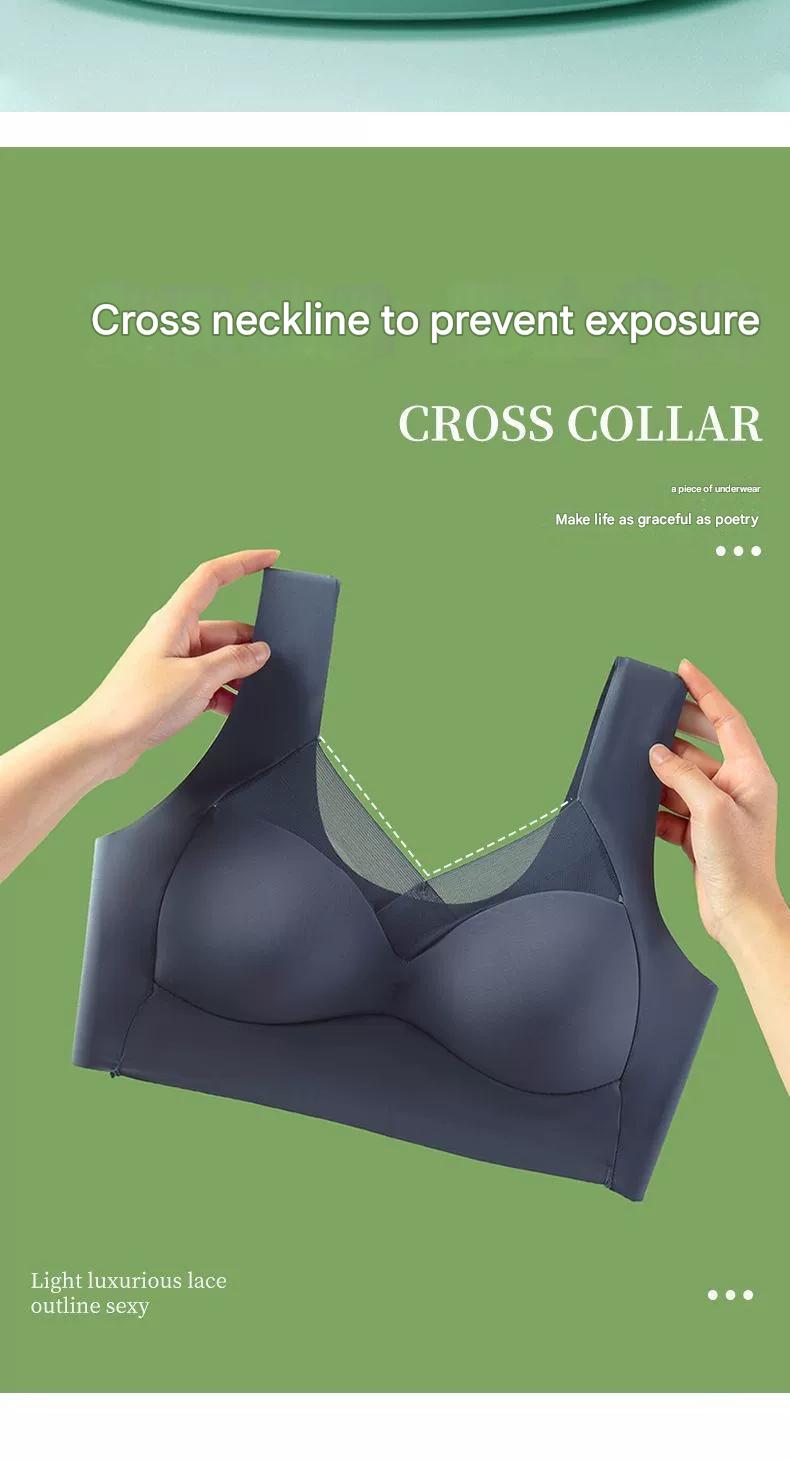 Cross-border plus-size ice silk seamless sports bra women's underwear gathers anti-sagging and retracts the accessory breasts sexy bandeau bra BD07
