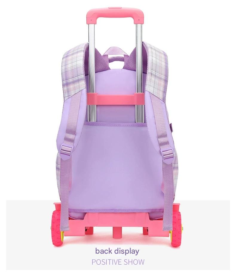 New large-capacity girls' trolley schoolbag reduces the burden of spine protection backpack AAB1647