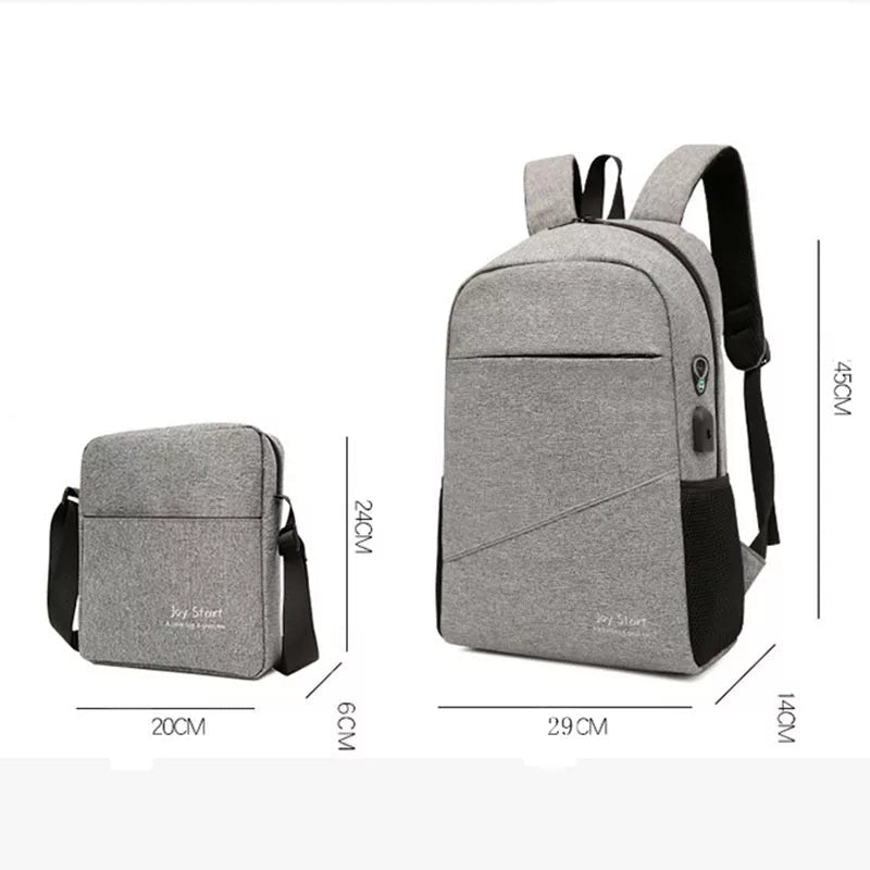 Grey 3 in 1 Laptop Backpack For Men & Women Without USB Port 2003 GALAXY BAGS