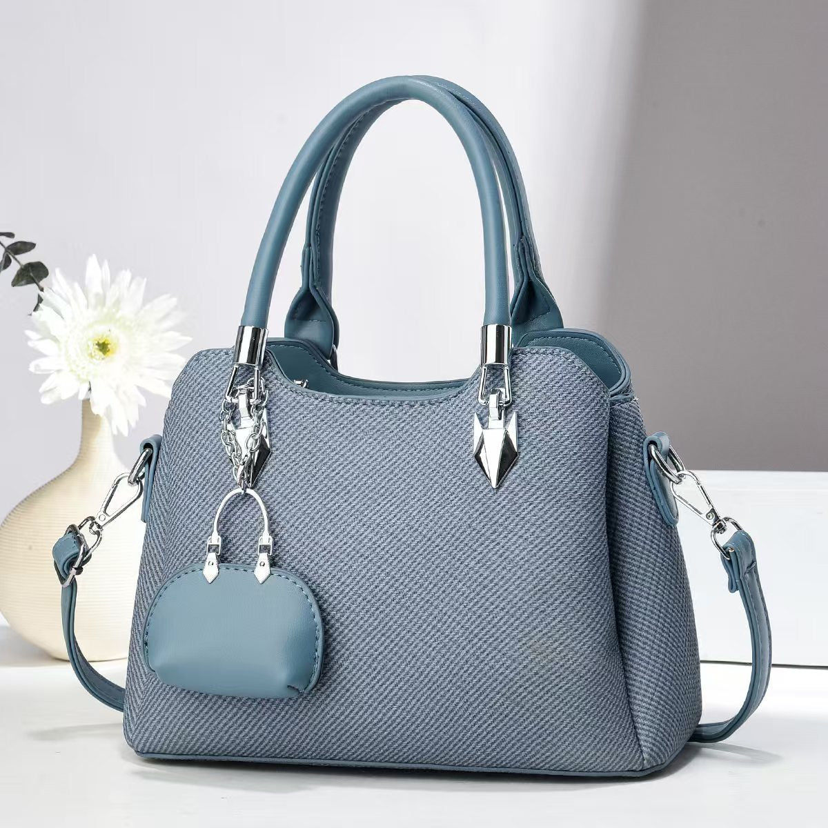 Handbag with KeyChain– Stylish Shoulder & Crossbody Bag for Women 9902-8