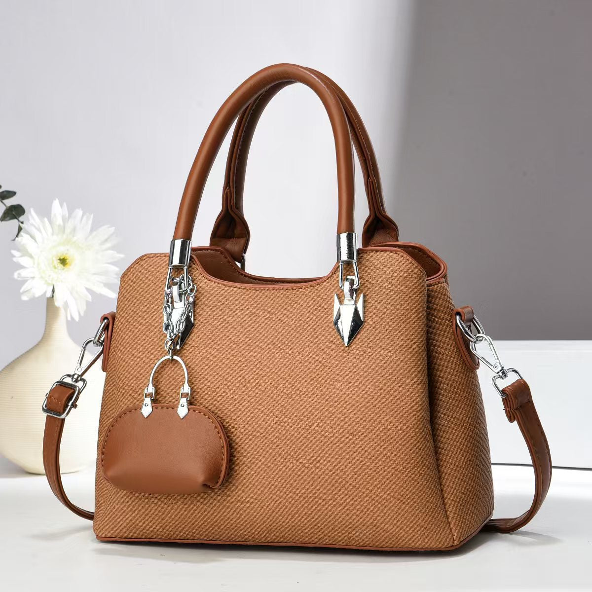 Handbag with KeyChain– Stylish Shoulder & Crossbody Bag for Women 9902-8
