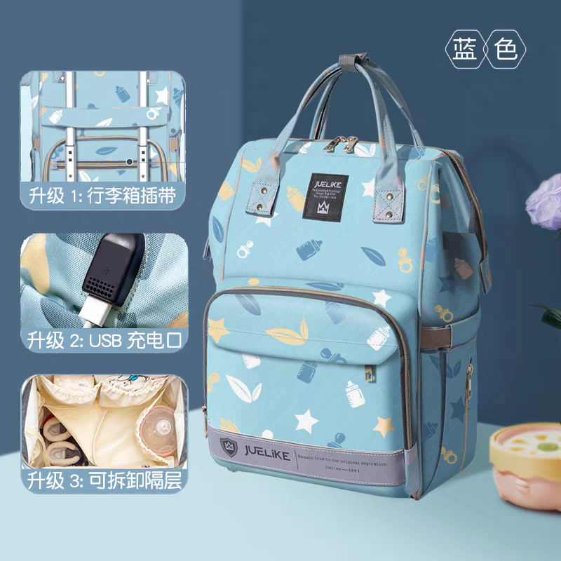 Harry Baby Diaper Bag – Cute Elephant Print | Multi-Compartment Baby Backpack HD003