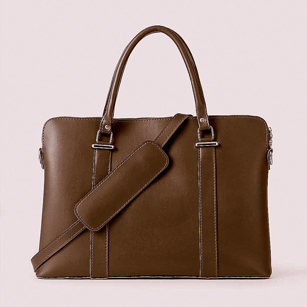 Brown LEATHER LAPTOP BAG  FIT 15.6 INCH.  LAPTOP BAG FOR MEN & WOMEN 610 GALAXY BAGS