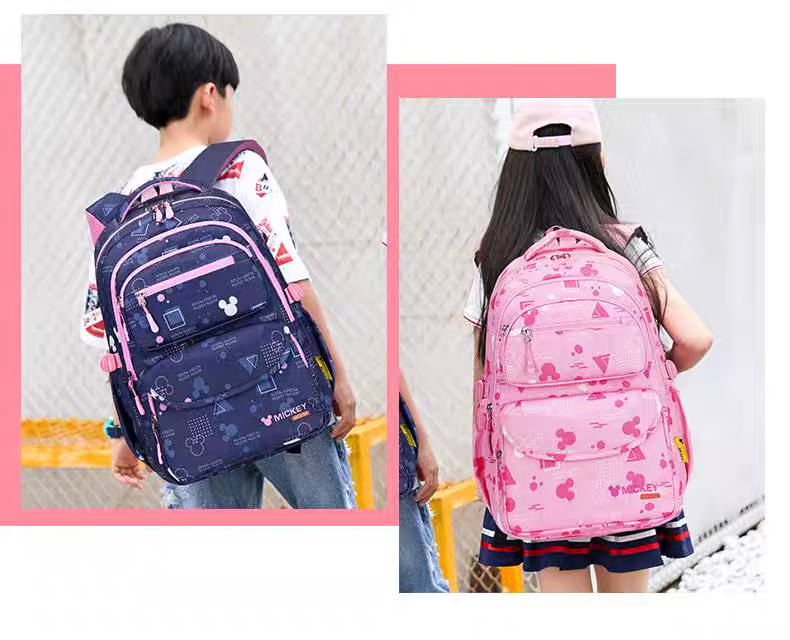 Kids' Blue Cartoon Backpack for Girls - Spacious School & Daypack HD11796 ( Best For Playgroup to 3rd Class)