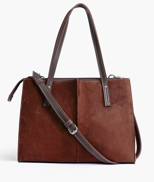 Brown Velvet Tote Bag 561 GALAXY BAGS