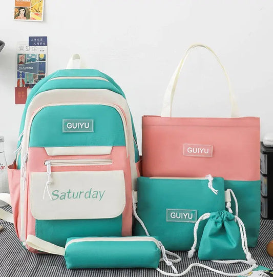 5Pcs Set Backpack for Girls 4146 GALAXY BAGS