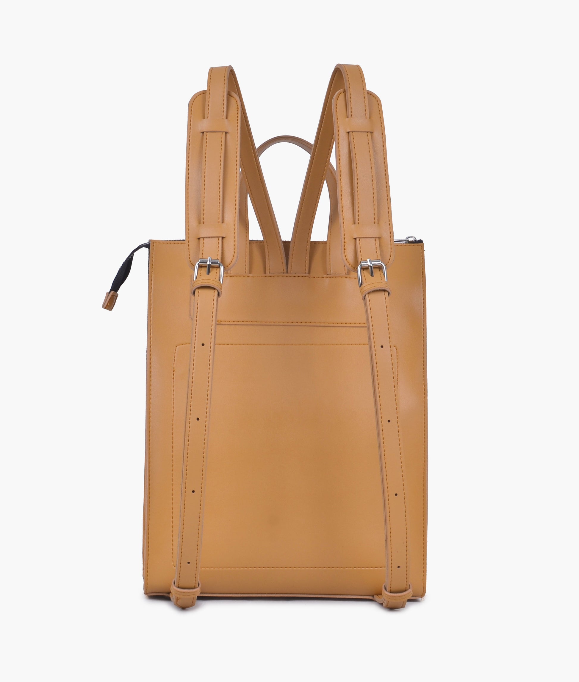 Yellow Leather Backpacks For women-Chic Zipper Closure Backpack 557-2 GALAXY BAGS