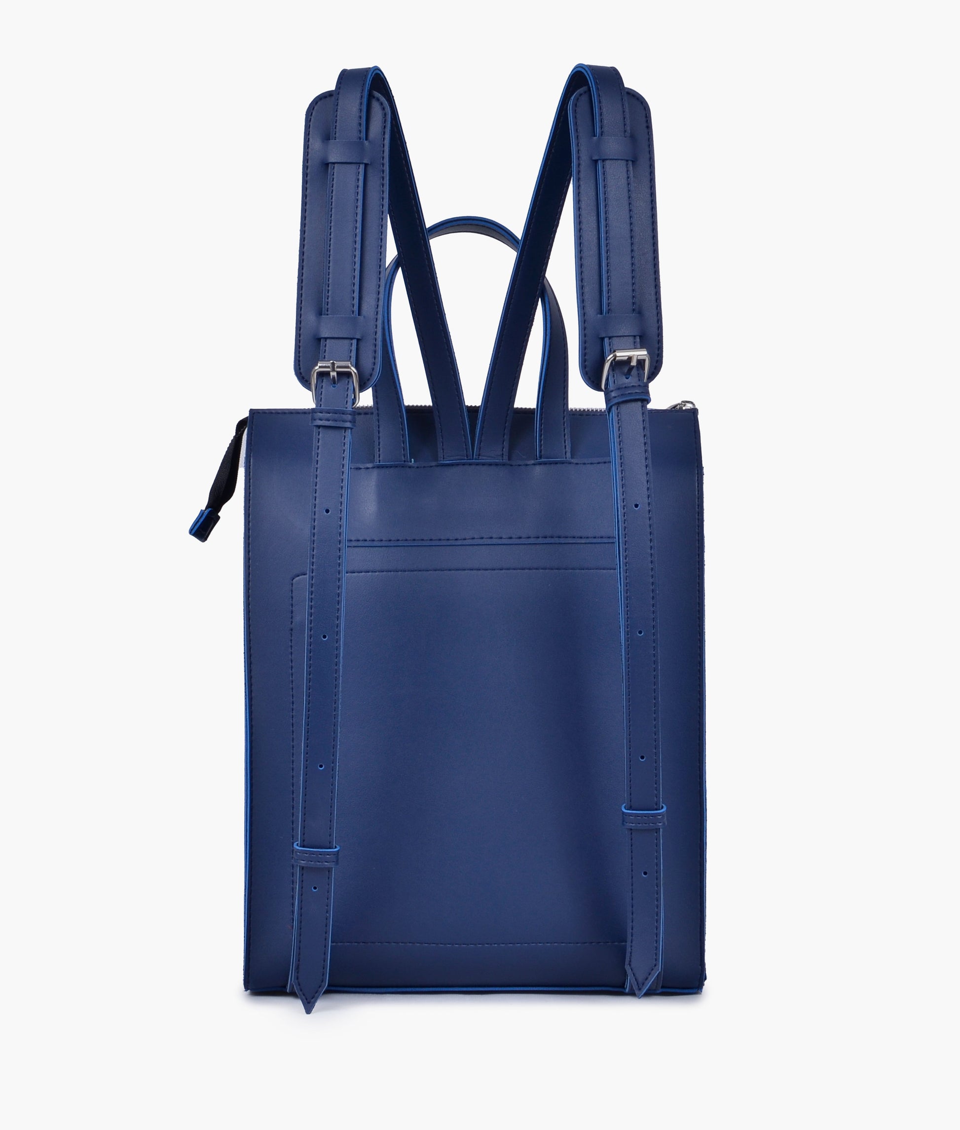 Blue  Leather Backpacks For women-Chic Zipper Closure Backpack 557-2 GALAXY BAGS