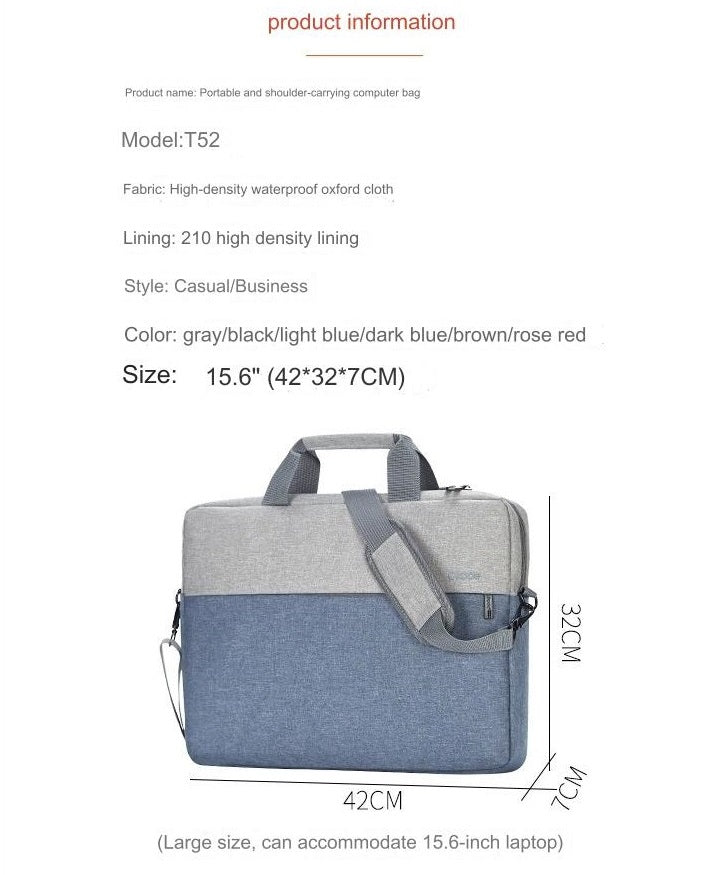 Okade T52 15.6'' Huawei Lenovo HP Dell laptop crossbody handbag shoulder computer bag, Laptop Messenger Bags for Men and Women - Versatile Office Briefcase for 15.6 Inch Laptops