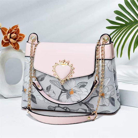 Pink Heart Decor Flap Over Mini Crossbody Bag 8816-3 GALAXY BAGS