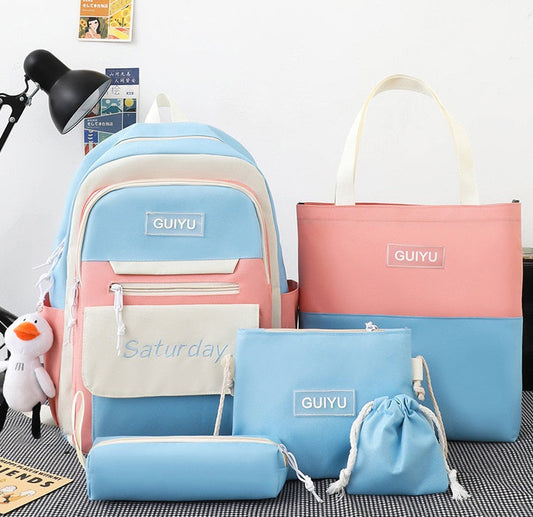 5Pcs Set Backpack for Girls